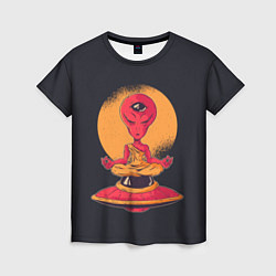 Футболка женская Пришелец-медитатор, цвет: 3D-принт