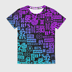Футболка женская BTS Logos, цвет: 3D-принт