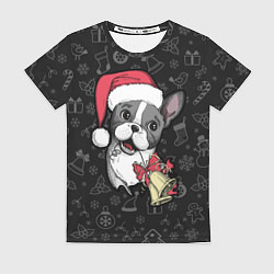 Женская футболка Merry Christmas - french bulldog