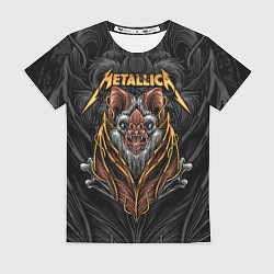 Футболка женская Metallica мышь летучая, цвет: 3D-принт