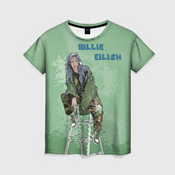 Футболка женская Billie Eilish: Green Motive, цвет: 3D-принт