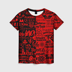 Женская футболка ЛОГОТИПЫ РОК ГРУПП
