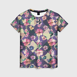 Женская футболка Цветочный пазл