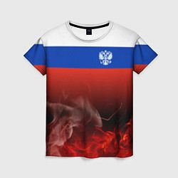 Футболка женская Россия огонь, цвет: 3D-принт