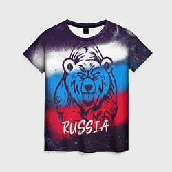 Футболка женская Russia Bear, цвет: 3D-принт