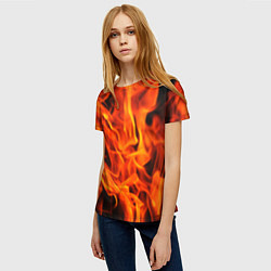 Футболка женская ОГОНЬ, цвет: 3D-принт — фото 2