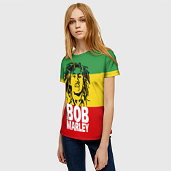 Футболка женская Bob Marley, цвет: 3D-принт — фото 2