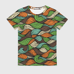 Футболка женская Абстрактные волны, цвет: 3D-принт