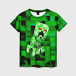 Футболка женская Minecraft creeper, цвет: 3D-принт