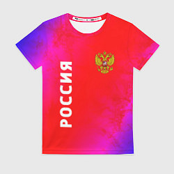 Футболка женская РОССИЯ RUSSIA, цвет: 3D-принт