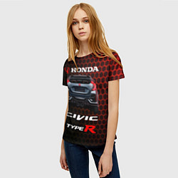 Футболка женская Honda Civic Type R, цвет: 3D-принт — фото 2