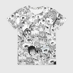 Женская футболка Ahegao monochrome