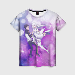 Футболка женская Эмилия и Субару, цвет: 3D-принт