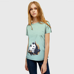 Футболка женская Акварельные панды, цвет: 3D-принт — фото 2