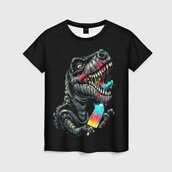 Футболка женская T-REX ЕСТ МОРОЖЕНОЕ, цвет: 3D-принт