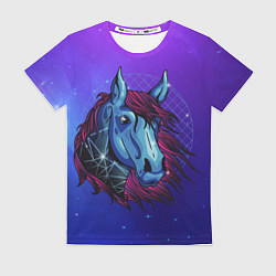Футболка женская Retrowave Neon Horse, цвет: 3D-принт