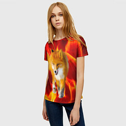 Футболка женская Fire Fox, цвет: 3D-принт — фото 2