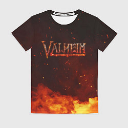 Футболка женская Valheim огненный лого, цвет: 3D-принт