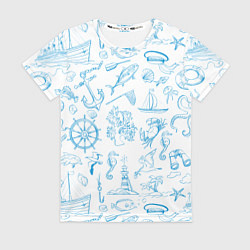 Футболка женская Морская тема, цвет: 3D-принт