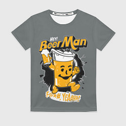Футболка женская BEER MAN, цвет: 3D-принт