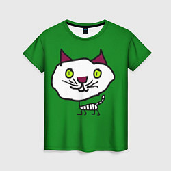 Футболка женская Странный котик, цвет: 3D-принт