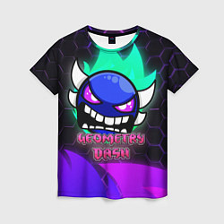 Футболка женская Geometry Dash: Neon Evil, цвет: 3D-принт
