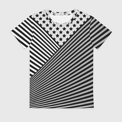 Футболка женская Полосатый комбинированный узор, цвет: 3D-принт