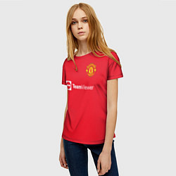 Футболка женская Бруну Фернандеш форма Манчестер Юнайтед 20212022, цвет: 3D-принт — фото 2