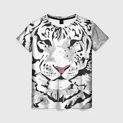 Футболка женская Белый снежный тигр, цвет: 3D-принт
