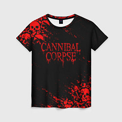 Футболка женская CANNIBAL CORPSE КРАСНЫЕ ЧЕРЕПА, цвет: 3D-принт