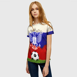 Футболка женская Российский футбол, цвет: 3D-принт — фото 2
