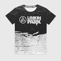 Футболка женская Линкин Парк Лого Рок ЧБ Linkin Park Rock, цвет: 3D-принт