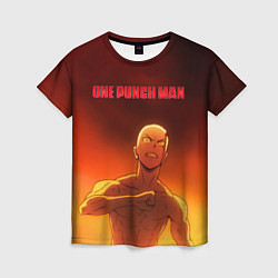 Футболка женская Сайтама в огне One Punch-Man, цвет: 3D-принт