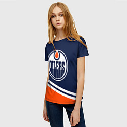 Футболка женская Edmonton Oilers Эдмонтон Ойлерз, цвет: 3D-принт — фото 2