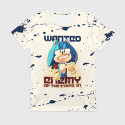 Футболка женская SONIC WANTED СОНИК, цвет: 3D-принт