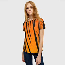 Футболка женская Шкура тигра диагональ, цвет: 3D-принт — фото 2