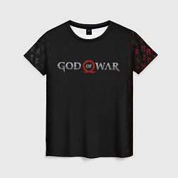 Футболка женская GOD OF WAR LOGO, РУНЫ, цвет: 3D-принт