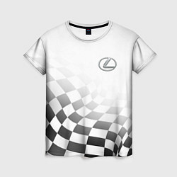 Женская футболка Lexus, Лексус спорт финишный флаг