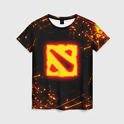 Футболка женская DOTA 2 FIRE LOGO ДОТА 2 ОГНЕННЫЙ ЛОГО, цвет: 3D-принт