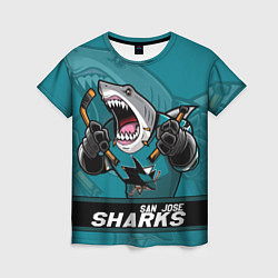 Футболка женская San Jose Sharks, Сан Хосе Шаркс, цвет: 3D-принт