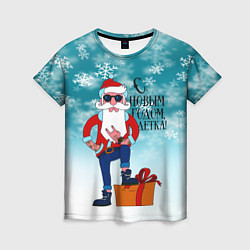 Футболка женская Hipster Santa 2022, цвет: 3D-принт