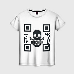 Футболка женская Хакерю QR-code Qr код для программистов, цвет: 3D-принт