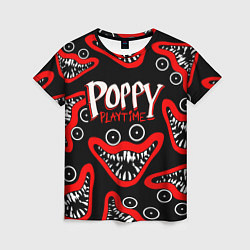 Футболка женская Poppy Playtime Huggy Wuggy Smile, цвет: 3D-принт