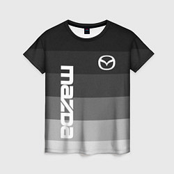 Женская футболка Мазда, Mazda, Серый градиент