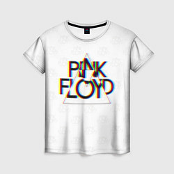 Футболка женская PINK FLOYD LOGO ПИНК ФЛОЙД ГЛИТЧ, цвет: 3D-принт