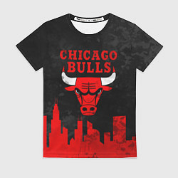 Футболка женская Chicago Bulls, Чикаго Буллз Город, цвет: 3D-принт