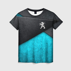 Футболка женская Peugeot: Металл в цвет, цвет: 3D-принт