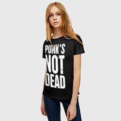 Футболка женская PUNKS NOT DEAD Панки Живы, цвет: 3D-принт — фото 2