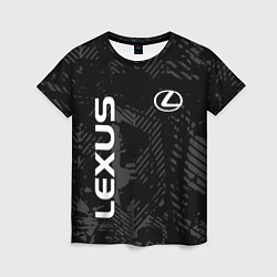 Женская футболка Lexus, Лексус черно серый