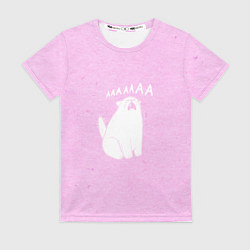 Футболка женская Кот орет ааааа, цвет: 3D-принт